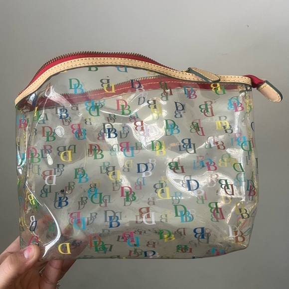 Authentic Retro 90s Dooney & Bourke Transparent Large Logo Pouch - Picture 3 of 6